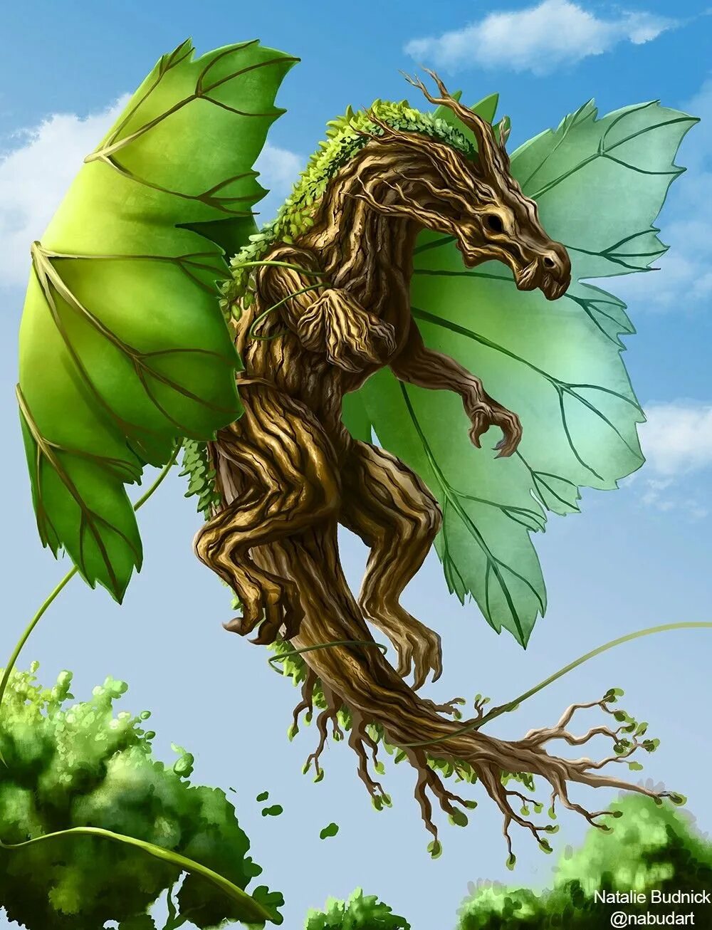 Рисунок зеленого деревянного дракона. Лесной дракон ДНД. Дракон спирит. Древесный дракон. Дракон природы.