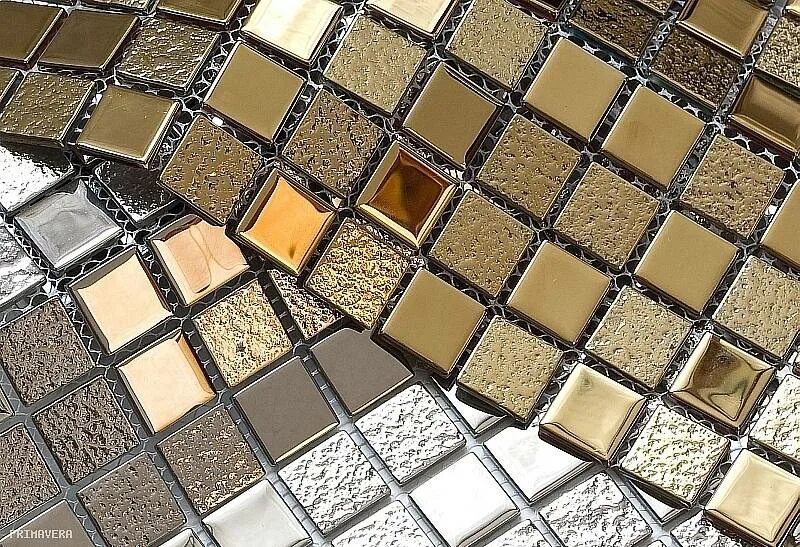 Китайская плитка мозаика. Металлизированная мозаика. Стеклянная мозаика s-454. Мозаика под золото 10*10. Мозаика характеристика