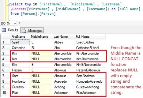 Concat sql