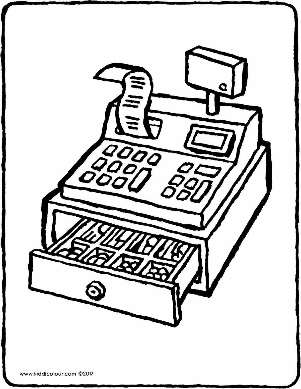 Кассовый аппарат раскраска. Касса раскраска для детей. Раскраска кассовый аппарат для детей. Контур ккт