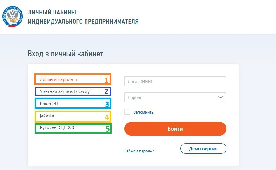 Личный кабинет налогоплательщика для ип лиц вход