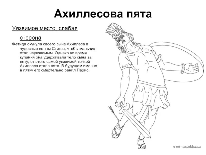 Единственное уязвимое место на теле ахиллеса
