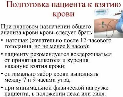 За сколько до сдачи анализов нельзя кушать