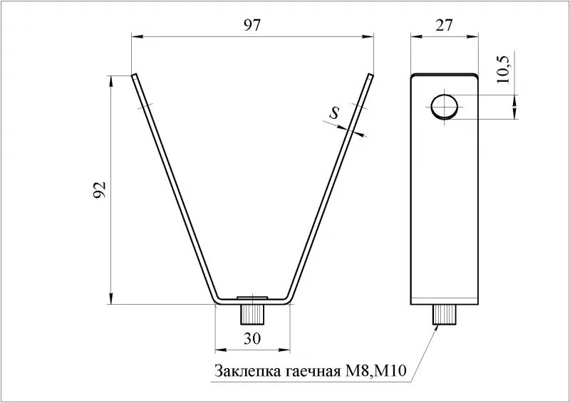 Крепление v образное