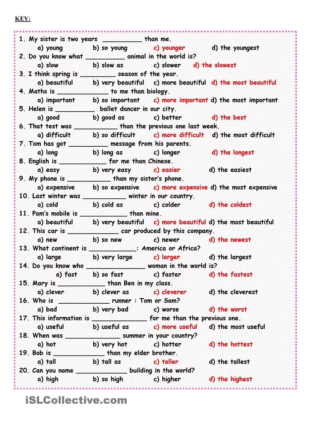 Comparatives and superlatives test. Английский язык adjective Comparative Superlative. Степени сравнения прилагательных в английском Worksheets. Степени сравнения в английском Worksheets. Прилагательные в английском языке Worksheets.