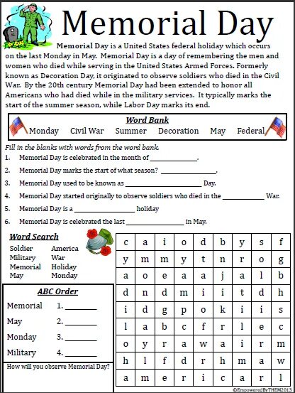 Memorial order. May Day Holiday Worksheets. Search Word Victory Day.