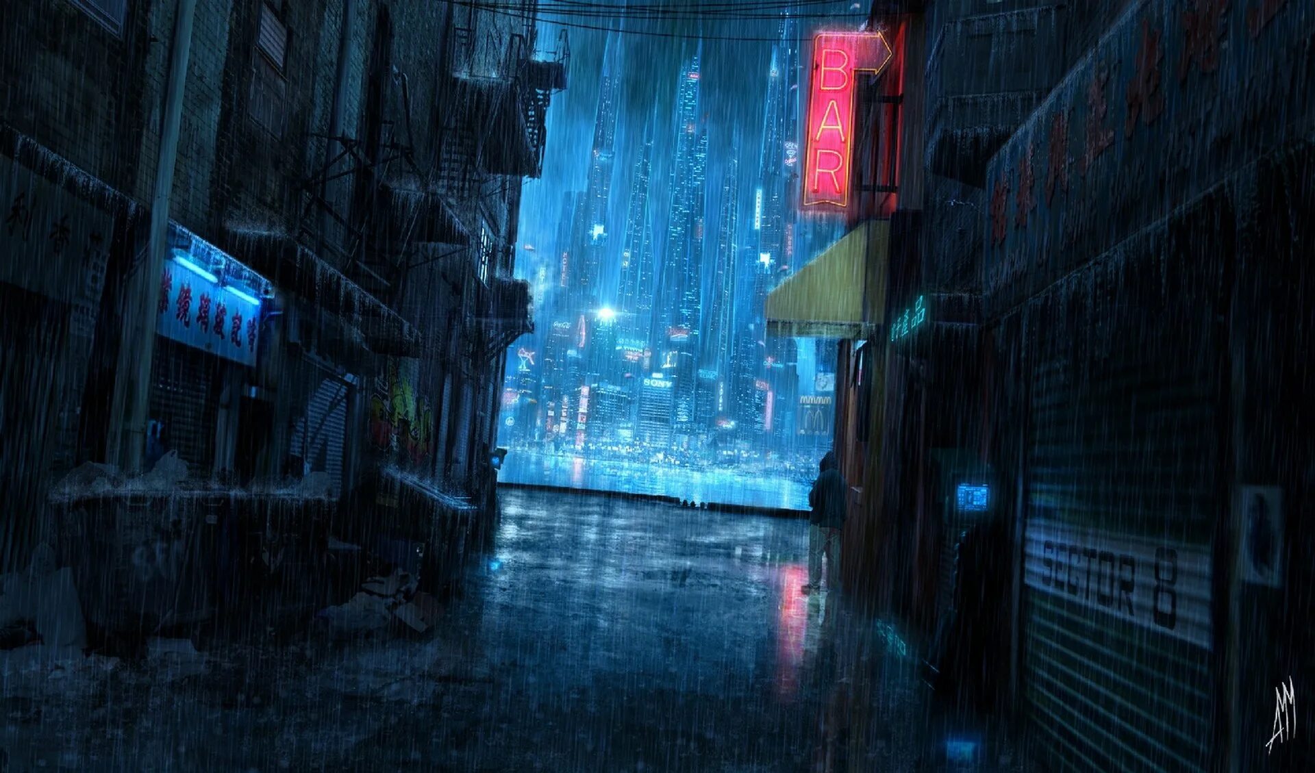 Rain town. Нью Йорк киберпанк. Темный переулок Cyberpunk 2077. Найт Сити Cyberpunk переулок.