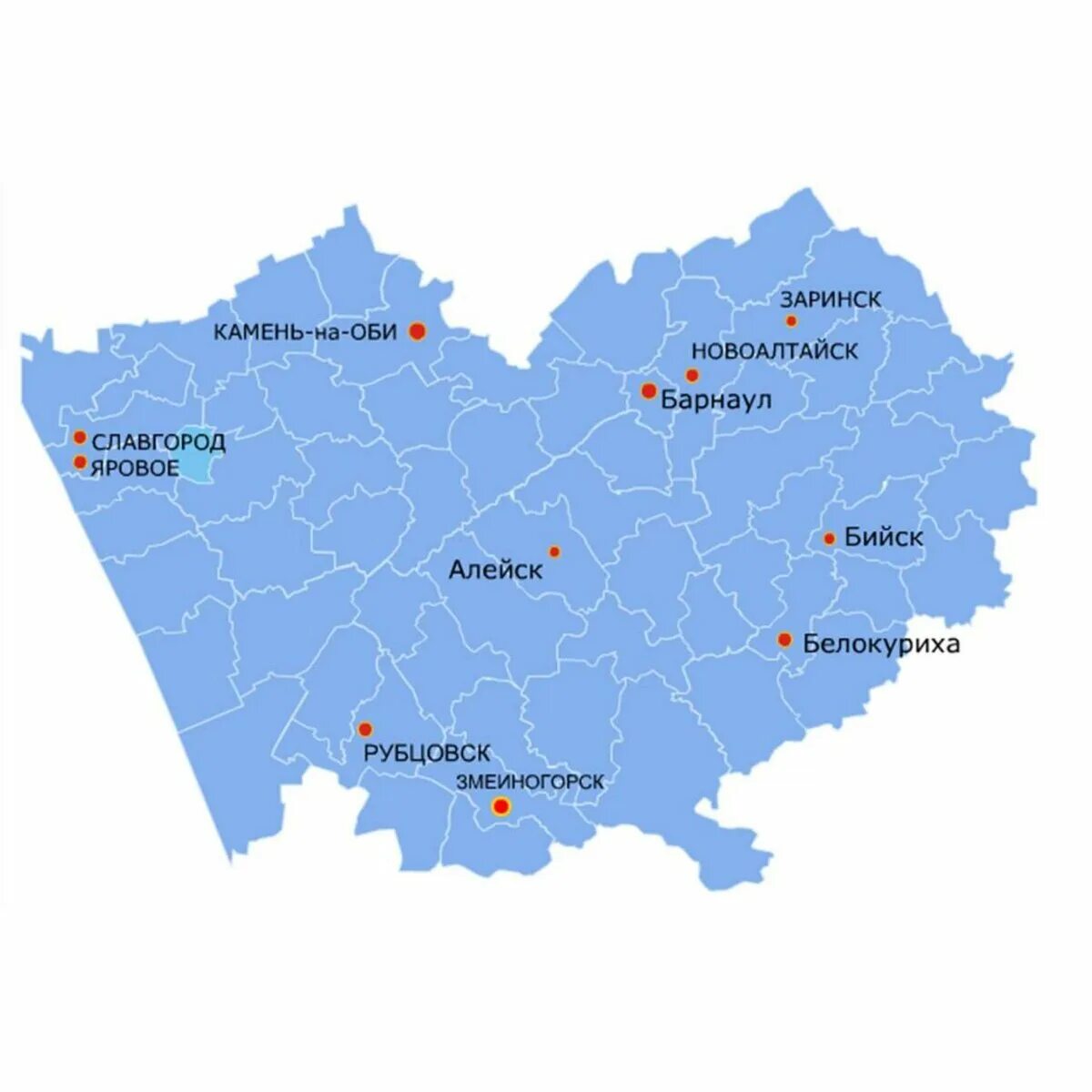 Крупные города алтайского края