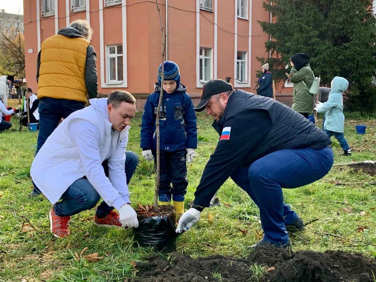 День отца Ярославская область. Совет отцов посадили деревья Ростов.