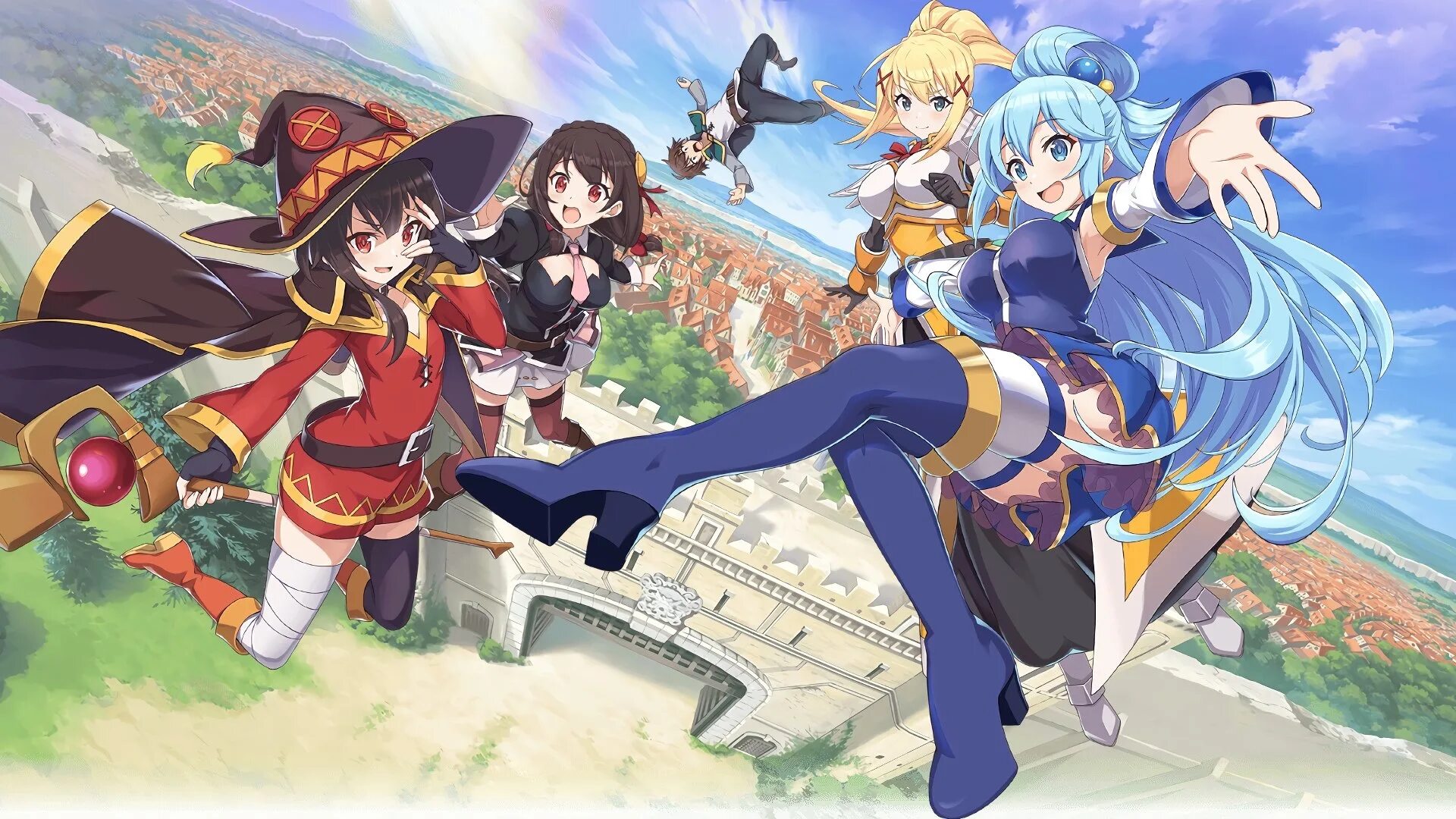 Konosuba мегумин. Казума аква даркнесс и мегумин. Коносуба sylvia. Коносуба 4. Богиня благослови этот прекрасный мир.