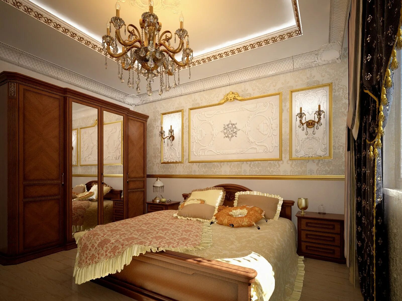 Bedroom in classic style. Galleries Interior Classic bedroom, Fancy bedroom, Cla