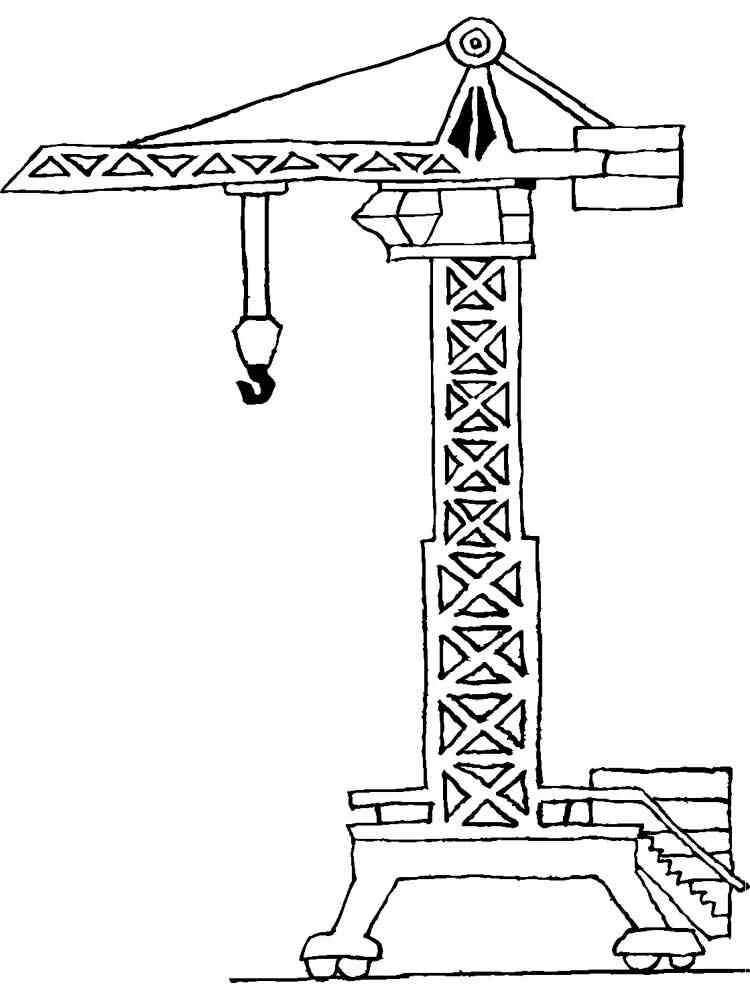 Кран раскраска распечатать. Башенный кран для раскрашивания 336522+ 25 3, 1,3. Кран раскраска для детей. Подъемный кран раскраска. Подъемный кран раскраска для детей.