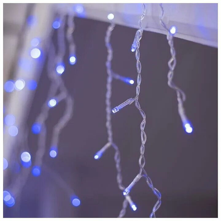 гирлянда бахрома уличная. 6 темная нить свечение синее. 6 м, ip65, умс, тёмная нить, 180 led контролер. гирлянда "бахрома" 0. 3w led(smd-sb)-160-220v, мульти 3584182.