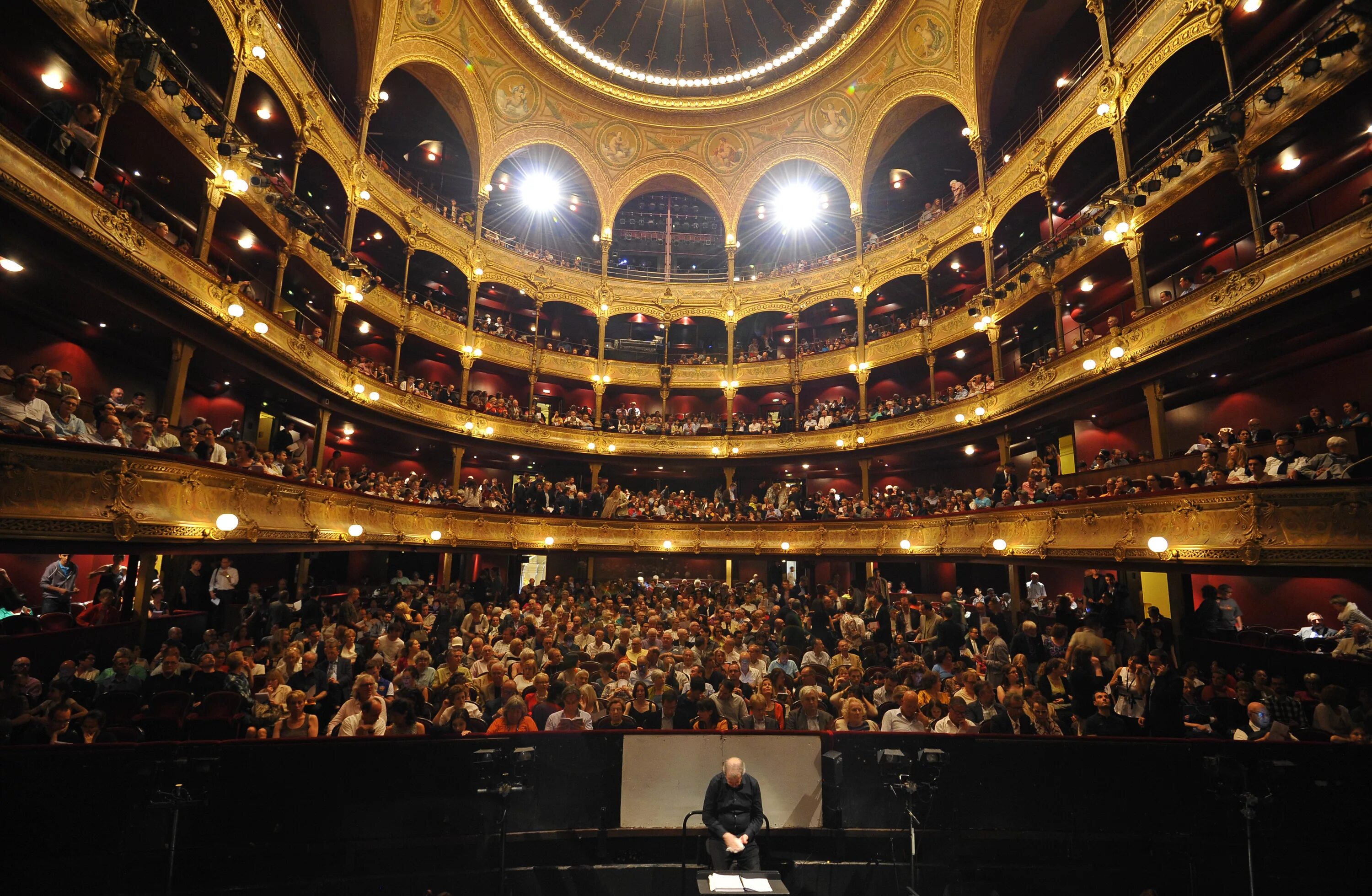 Audience at the Theater. People in the Theater. Audience ovating in Theatre.