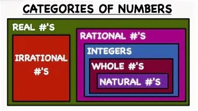 The categories of number. The categories of number