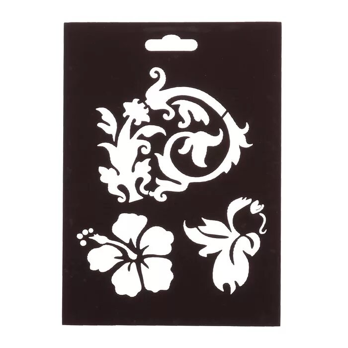 Цветы из самоклейки. Трафареты самоклеющиеся. Трафарет из пластика. Многоразовый трафарет для декора. Заглушка эксцентрика, черная.