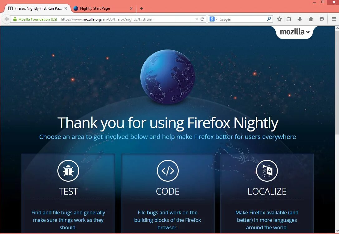 Firefox Nightly. What is Firefox Nightly. Browser for XP. Firefox x64