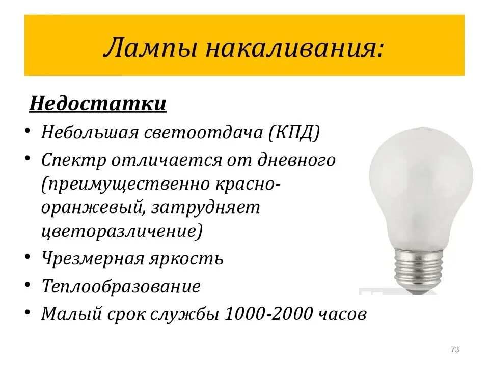 Какое количество ламп накаливания. Преимущества и недостатки люминесцентных ламп и ламп накаливания. Преимущество ламп люминесцентных от ламп накаливания. Недостатки освещения лампами накаливания. КПД накальной лампы.