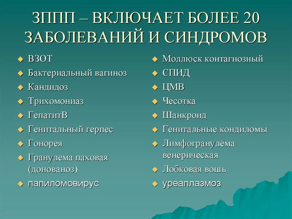 Какие существуют наиболее распространенные иппп. Заболевания ЗППП список. Перечень заболеваний передающихся половым путем. Список инфекций передающихся половым путём. Инфекции передающиеся половым путем список.