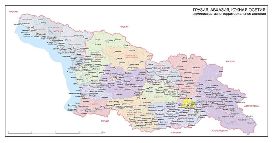 Карта грузии подробная на русском. Административная карта Грузии. Административно территориальное деление Грузии карта. Карта Грузии и Абхазии и Южной Осетии. Административное деление Грузии на карте.