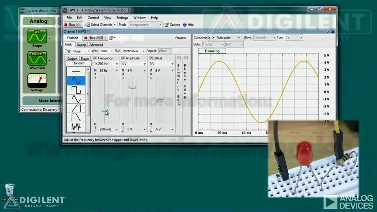 Image video generator. Analog discovery 2. analog video generator.