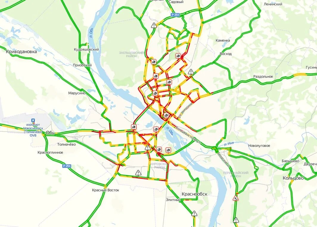 Понижены карта. Пробки Новосибирск. Карта пробок Новосибирска. Загруженность дорог.