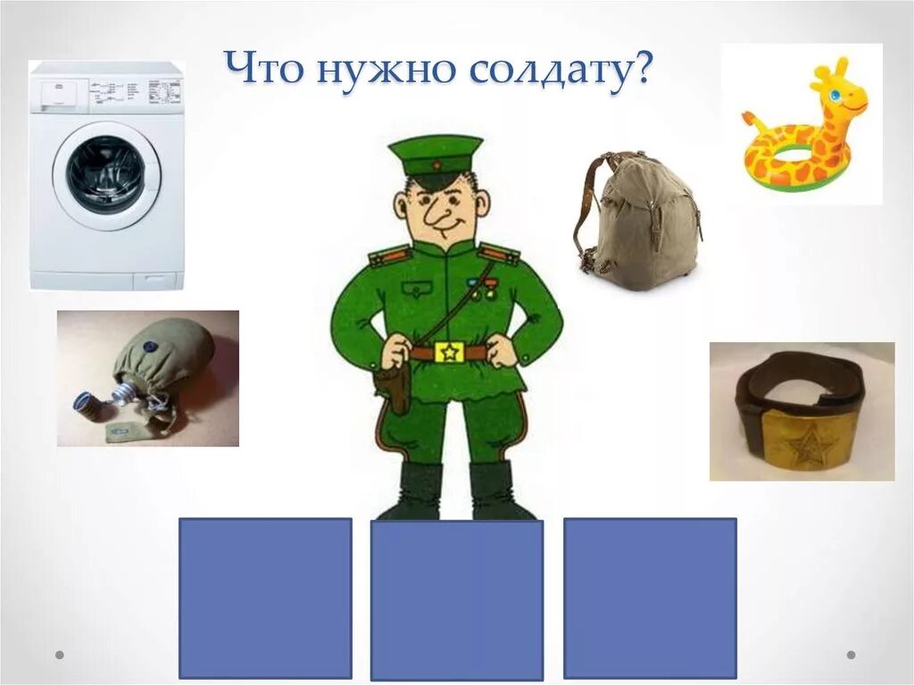 Что нужно солдату для дошкольников. Дидактическая игра что нужно солдату. Картинки что нужно солдату. Иллюстрации военных профессий. Своя игра 23 февраля презентация