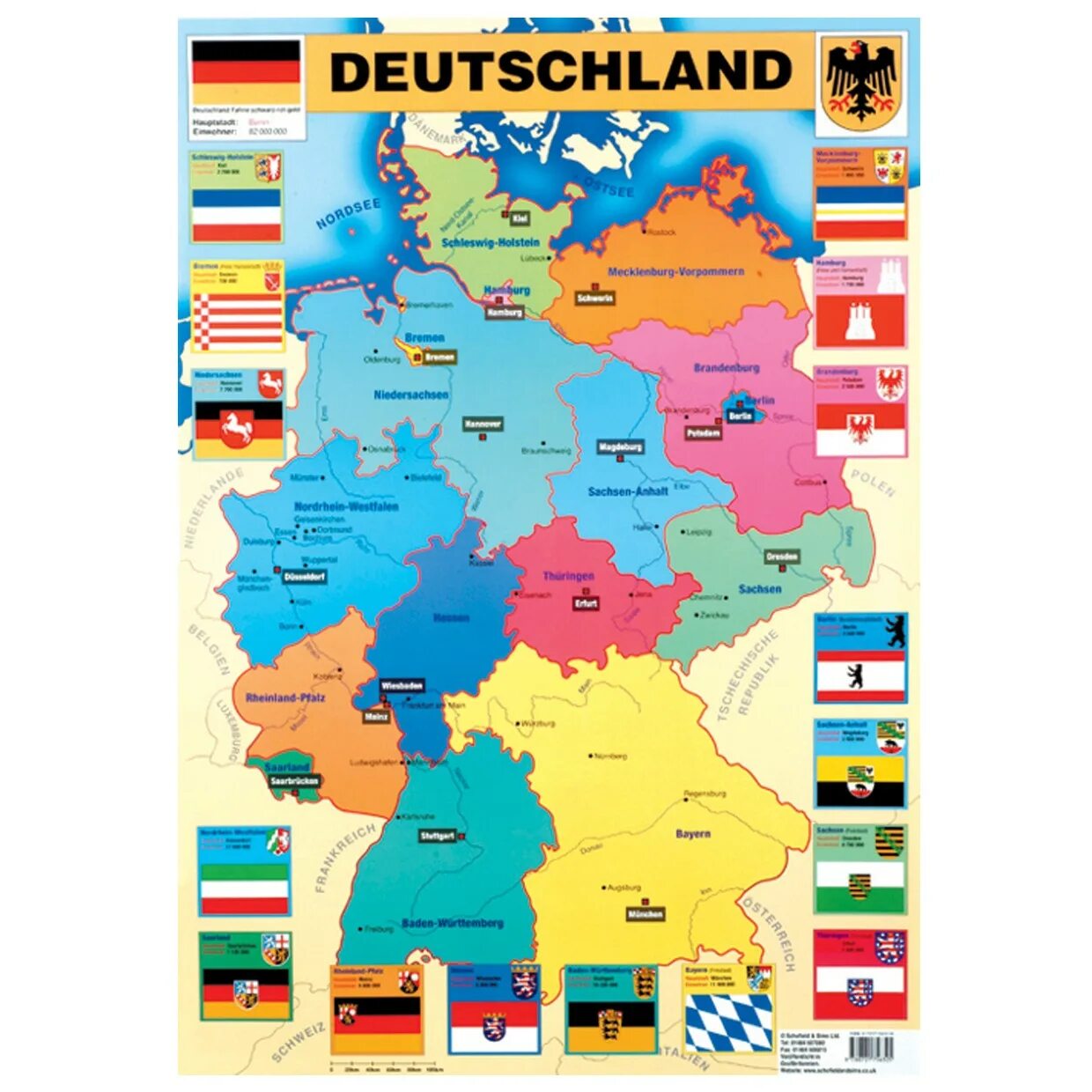 Карта германии 2023. Карта Германии для детей. Карта Германии на немецком. Федеративные земли Германии для детей. Карта Германии для стенда.