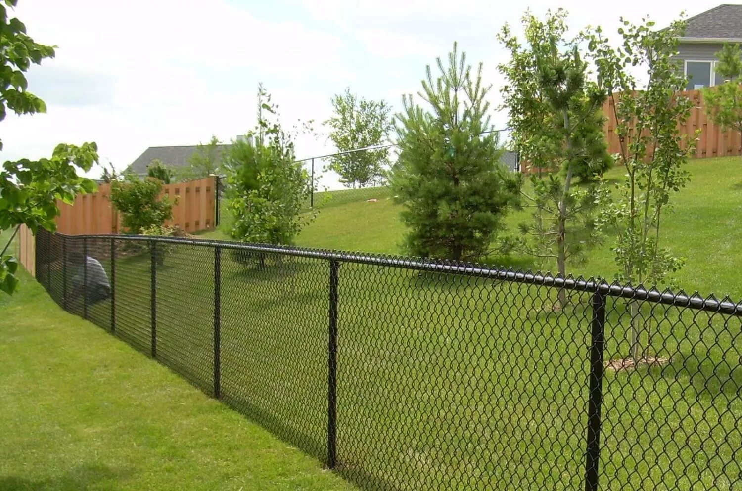 Horizontal Wood Fence Fence landscaping, Backyard fences, Fence design