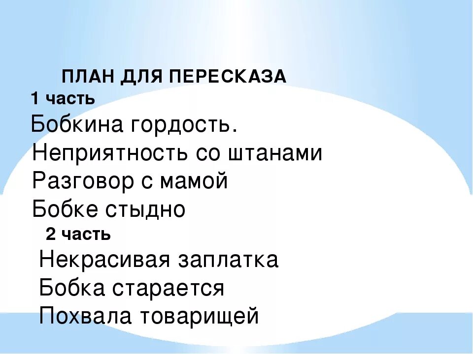 Составить план подробного пересказа. План рассказа. План рассказа заплатка. План по рассказу заплатка Носов. Рассказ заплатка план рассказа.