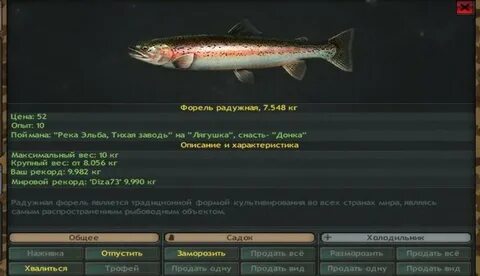 Форель максимальный вес