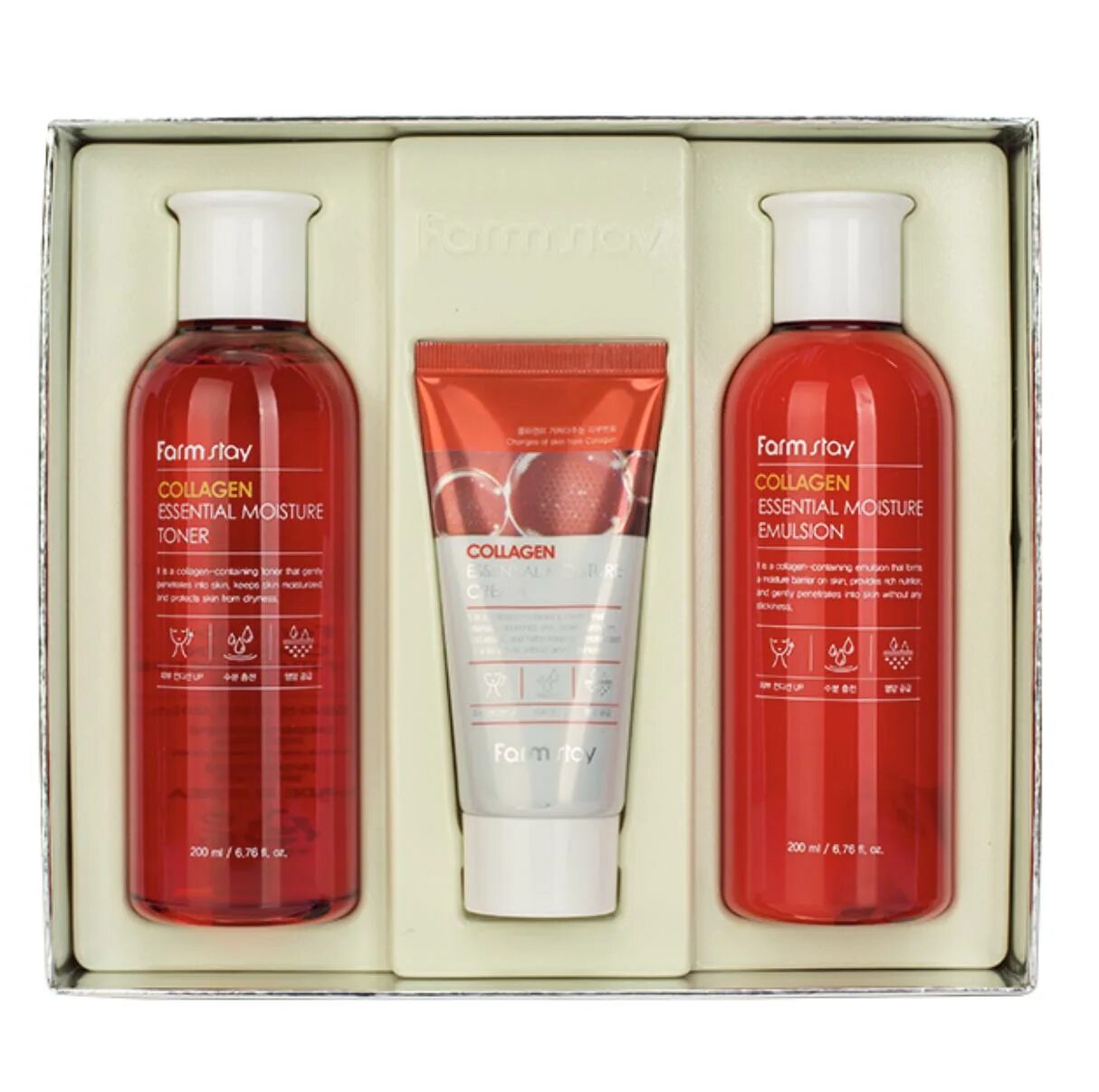 Купить косметику farms. Набор Collagen Essential Moisture Skin Care 3 Set. Фармстей набор коллаген. Набор Farmstay Collagen Essential Moisture Skin Care 3. Farm stay корейская косметика.