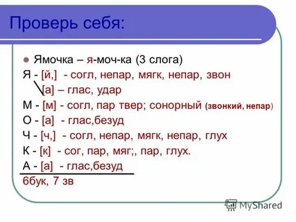 Разбор слова мели