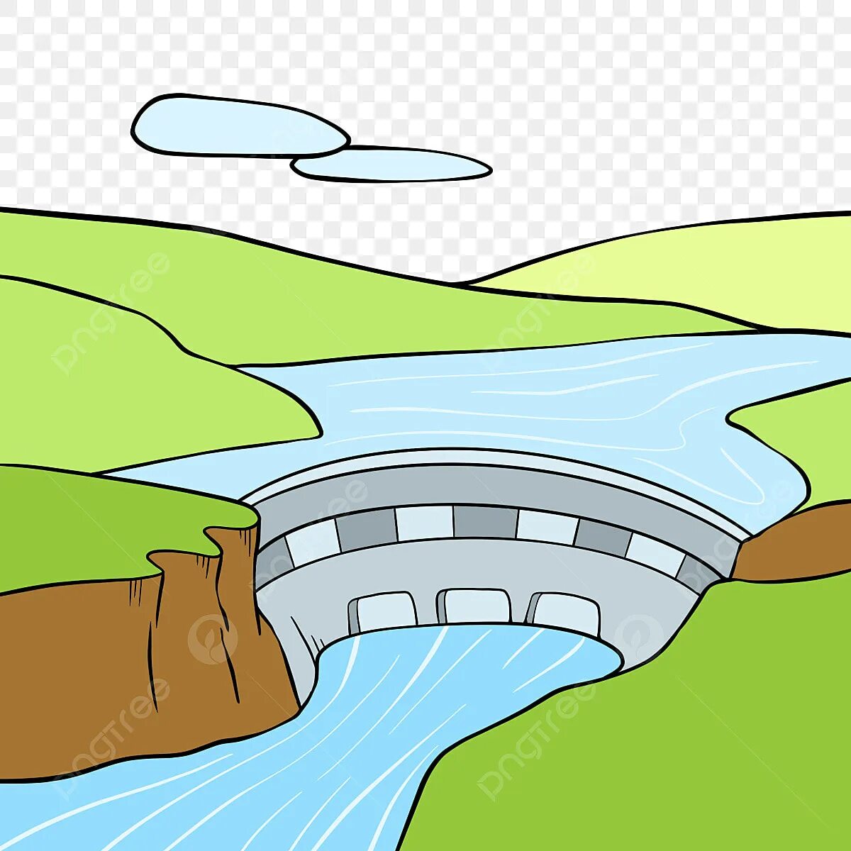 плотина рисунок