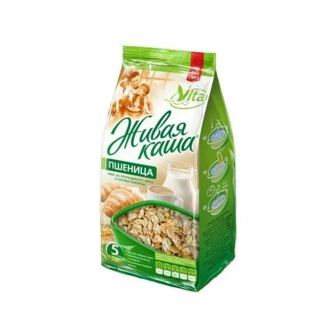 Овсянка avena. Vita живая каша микс из пророщенного зерна и хлопьев пшеницы, 300 г. Хлопья с медом. Хлопья зерна. Сухой завтрак.
