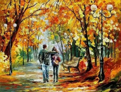 Осень с человеком рисунок