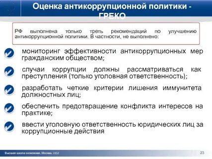 Функции антикоррупционной политики