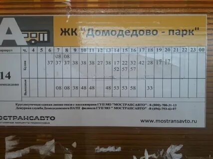 Расписание автобусов 404 от авиагородка до домодедовской