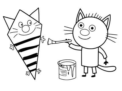 The Birth of Three Cats: Sajik with Paint Free PNG Printable Template & Coloring