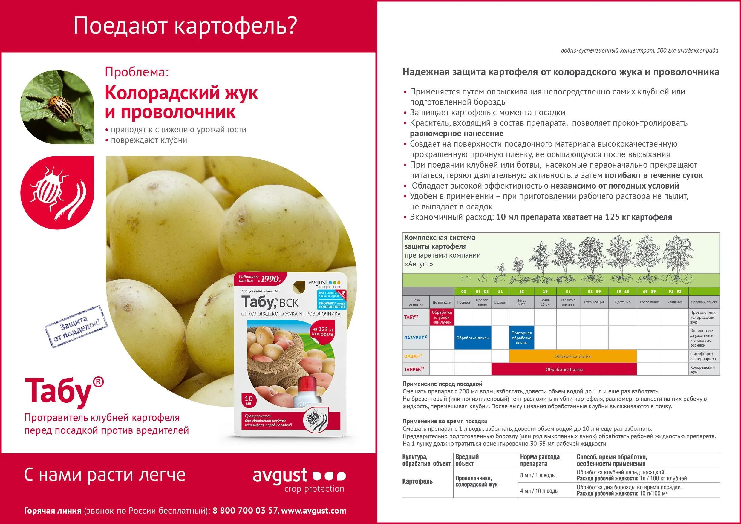 Система защиты картофеля. Протравитель картофеля перед посадкой табу, август 50мл. протравитель для картофеля от колорадского жука. протравливание клубней картофеля. препарат от проволочника и колорадского жука.