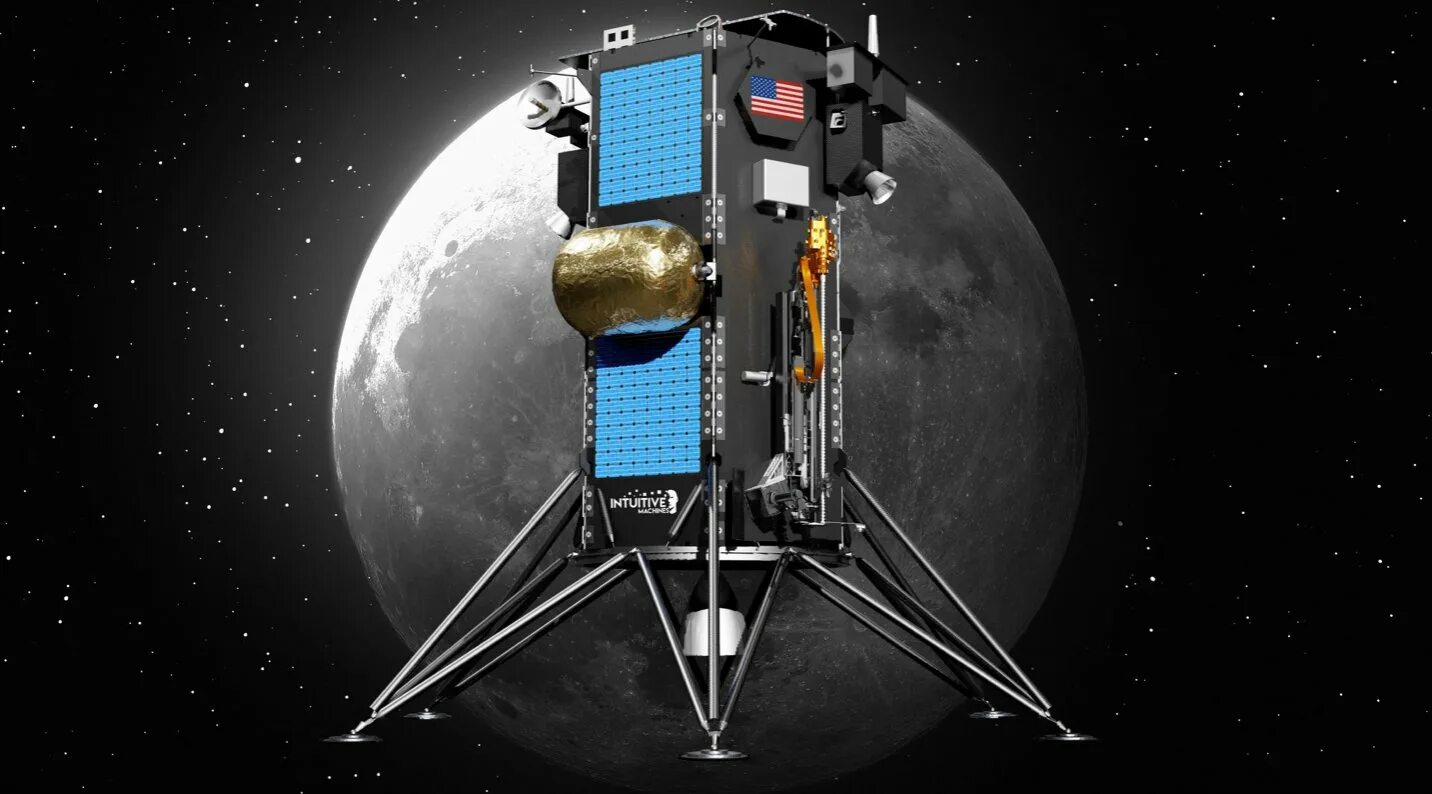 Космический аппарат компании intuitive machines. Посадочный модуль на луне. Intuitive machines 1. Nova c лунный модуль. Модуль nova-c компании intuitive machines.