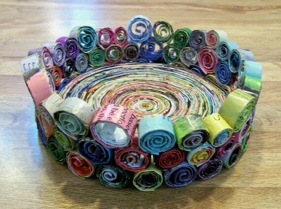 Что можно сделать из старой бумаги Recycled Paper Basket Wind & Weather Crafts Pinterest Basteln mit zeitungspapi