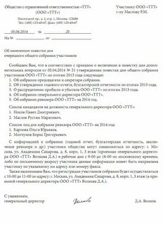 Протокол генерального директора