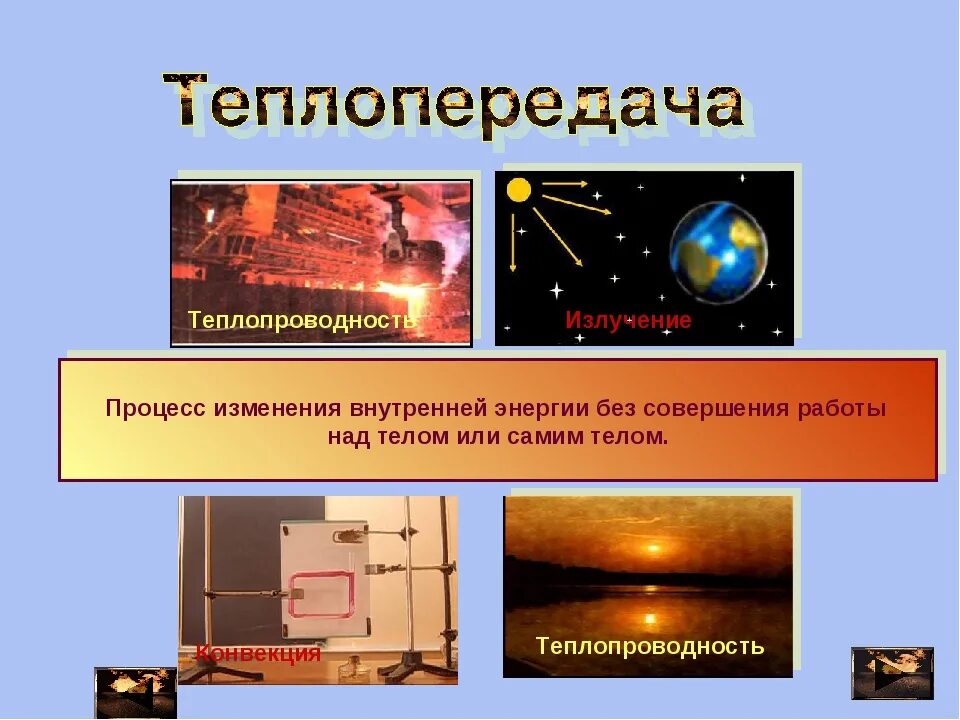 Теплопередача это изменение внутренней энергии при совершении. Тепловые явления теплопроводность. тепловые процессы презентация. теплопередача процесс изменения. презентация на тему тепловые явления.