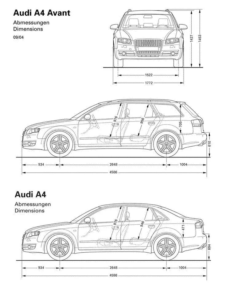 Габариты ауди. Ауди а4 универсал габариты. Audi a4 габариты. Габариты Ауди а4 б6 седан. Audi a4 b9 габариты.