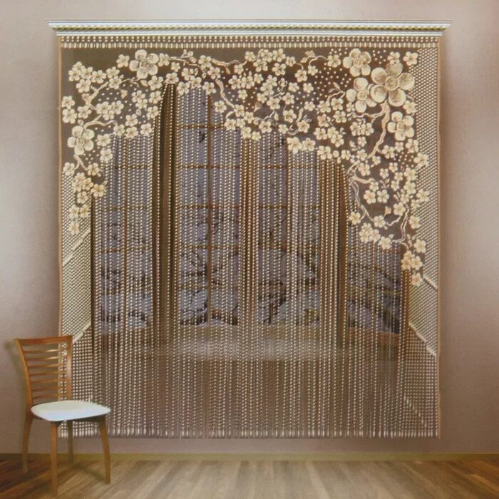 Декоративная штора фото Natural jute crochet curtain door/window with wooden beads. Etsy