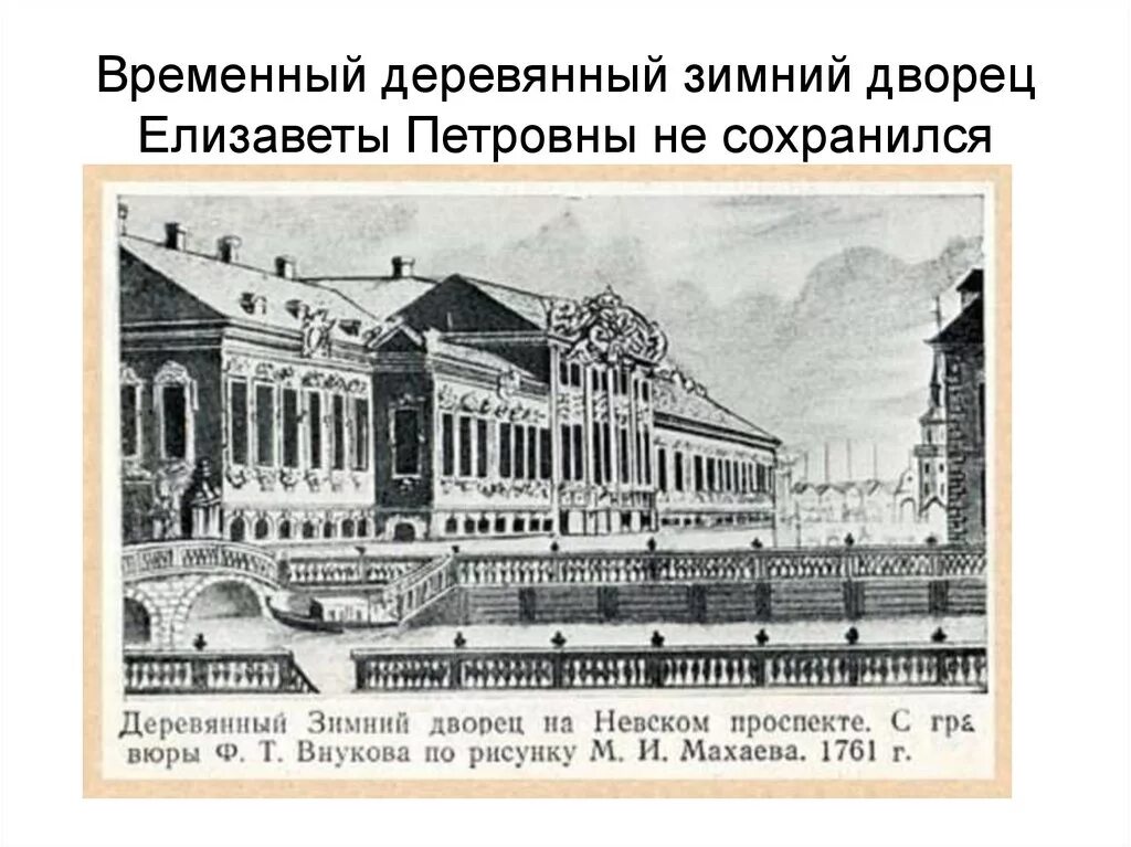 Махаев «вид на летний дворец елизаветы петровны», 1756. Деревянный зимний дворец елизаветы. Зимний дворец растрелли 18 век. Временный зимний дворец. 1757–1762 годы.