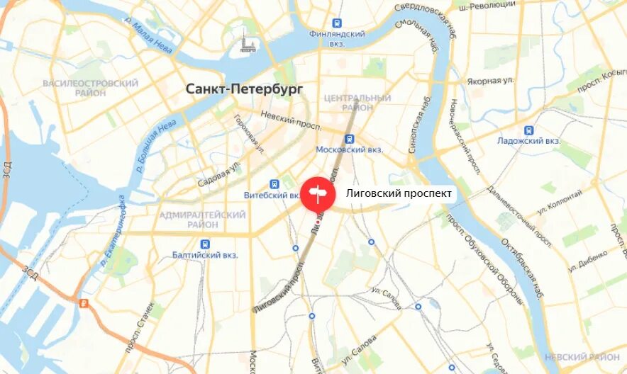 Лиговский проспект санкт петербург карта