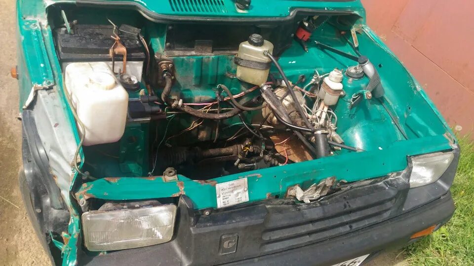 Ока с двигателем от ваз 2110. Двигатель ока на кпп 21083. Ока без двигателя. Снимаем двигатель с оки. Свап ваз 2112.