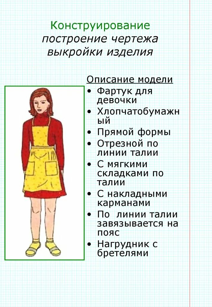 Описание модели фартука. Модель фартука описание модели. Описание изделия фартука. Описание модели пример